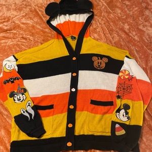 Her Universe Disney Halloween Mickey Mouse Stripe Girls Hooded Cardigan